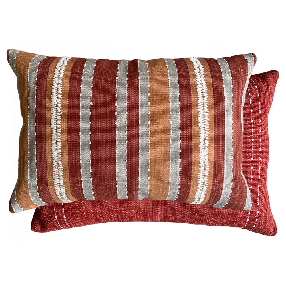 Naraya Cotton Embroidered Cushion by William Yeoward in Spice Orange